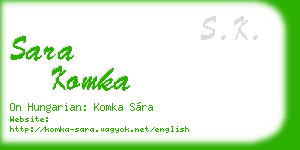 sara komka business card
