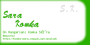 sara komka business card